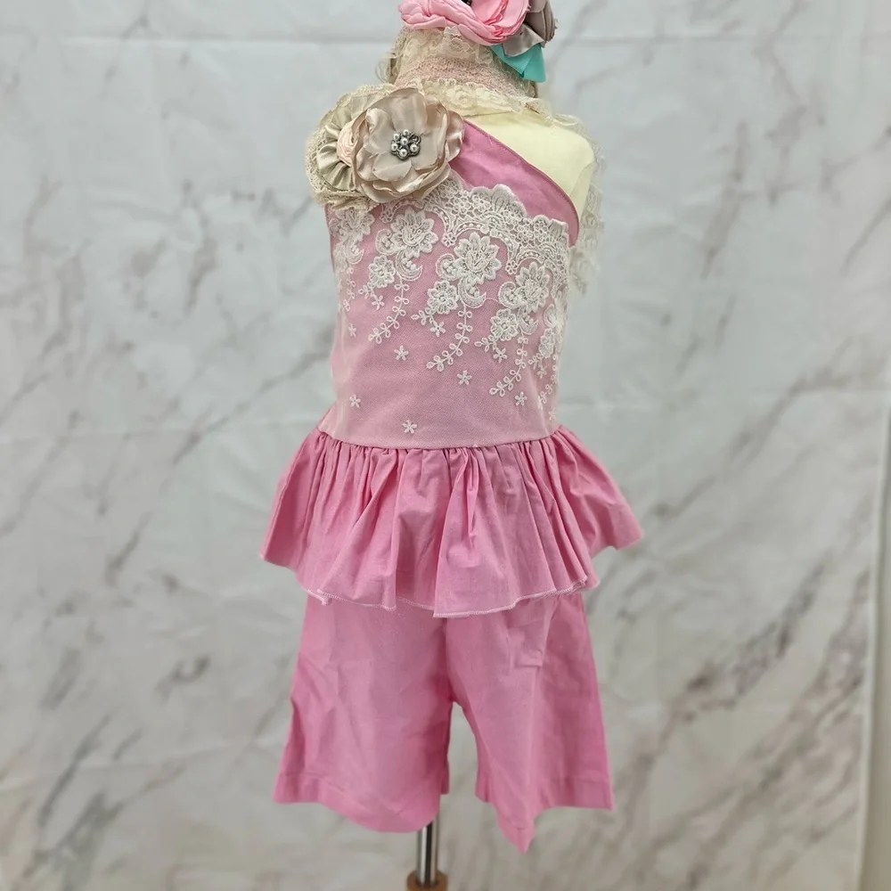 Girls pageant OOC Fun Fashion Casual‎ wear custom 3 pieces set size 6/8